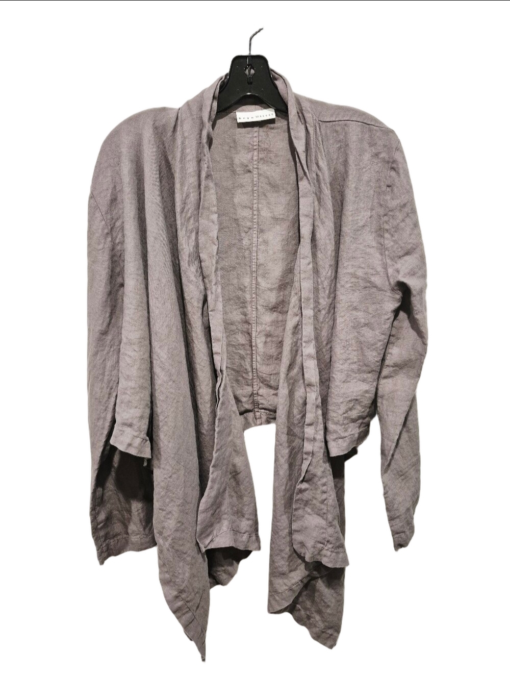 Bryn Walker Waterfall Linen Drape Front Long Sleeve Cardigan
